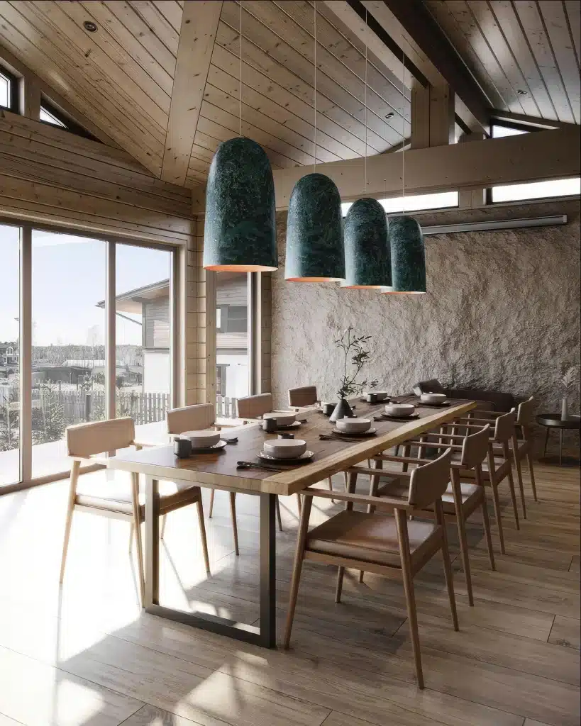 dining-room-with-wall-that-has-window-that-says-no-one-is-here