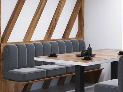 large-wooden-table-modern-restaurant-pub-white-walls-with-wooden-decoration-elements-side-view-3d-rendering-mock-up